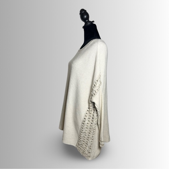 CAbi Slip Stitch Cream Women’s Oversized Knit Sweater, Cotton Blend, Size Small - Picture 8 of 11